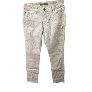 NEW Liverpool Jeans Women 27 4 28x32 White Grey Sadies Straight‎ Leg Cheetah